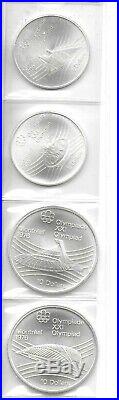 Canada 1976 Complete Olympic 28 Sterling Silver Coin Set(7 Series) All Gem BU