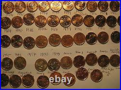 Canada Complete Set 1956 To 2012 Gem Red Mint Pennies With Many Rare Varieties