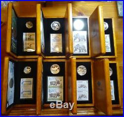 Canada Silver Proof Coin & Stamp Sets, complete series, lot of 8, coins, animals