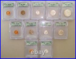 Complete 11-Piece 1955 Mint Set ICG Certified MS63 to MS66