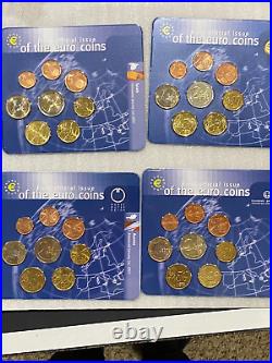 Complete 12 Country Inaugural Euro Coin Set Uncirculated 96 Coins