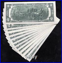 Complete (12) Note District Set Of 1976 $2 Star Frns Uncirculated