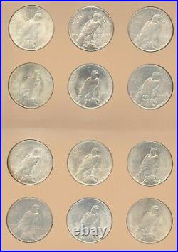 Complete 1921-1935 Peace Dollar 24-Coin Set (Silver) DANSCO SET MOSTLY AU BU