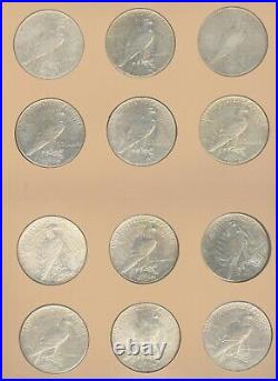 Complete 1921-1935 Peace Dollar 24-Coin Set (Silver) DANSCO SET MOSTLY AU BU