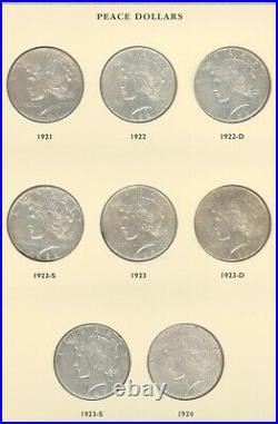 Complete 1921-1935 Peace Dollar 24-Coin Set (Silver) LITTLETON SET MOSTLY xf- BU