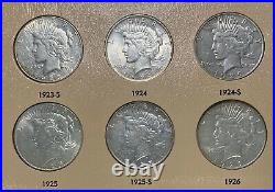 Complete 1921-1935 Peace Dollar 24-Coin Set in Dansco Album! WOW Bid & Get! Yay