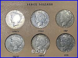 Complete 1921-1935 Peace Dollar 24-Coin Set in Dansco Album! WOW Bid & Get! Yay