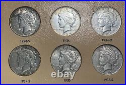 Complete 1921-1935 Peace Dollar 24-Coin Set in Dansco Album! WOW Bid & Get! Yay