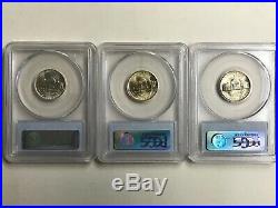 Complete 1942-1945 Pcgs Ms66 Jefferson Silver War Nickel Set (11 Coins)