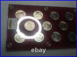 Complete 1942-1945 Silver War Nickel Set 11 Coins Choice Bu In Capital Holder