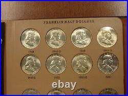 Complete 1948-1963 Franklin Silver Half Dollar Set 35 Coins Dansco Nice AU & BU