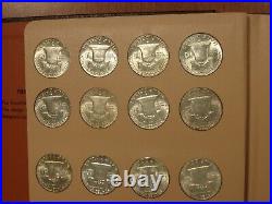 Complete 1948-1963 Franklin Silver Half Dollar Set 35 Coins Dansco Nice AU & BU