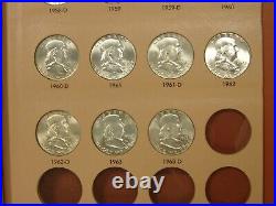 Complete 1948-1963 Franklin Silver Half Dollar Set 35 Coins Dansco Nice AU & BU