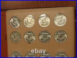 Complete 1948-1963 Franklin Silver Half Dollar Set 35 Coins Dansco Nice AU & BU