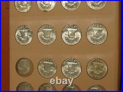 Complete 1948-1963 Franklin Silver Half Dollar Set 35 Coins Dansco Nice AU & BU