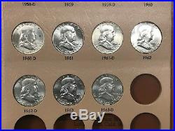 Complete 1948-1963 Franlkin Silver Half Dollar Set PDS Uncirculated Dansco Q1IB