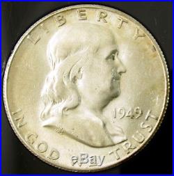 Complete 1948-63 Franklin Silver Half Dollar Set -BU/Some Gem- In Capital Holder