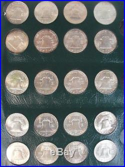Complete 1948 Thru 1963 P, D, S Franklin Silver Half Dollar Unc Set NO PROOFS