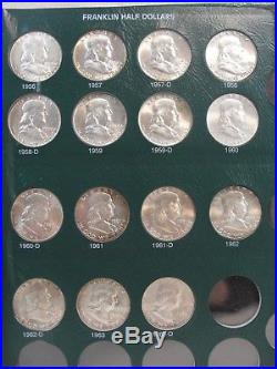 Complete 1948 Thru 1963 P, D, S Franklin Silver Half Dollar Unc Set NO PROOFS