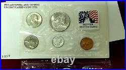 Complete 1957 P & D US Mint Set OGP Uncirculated 10-Coin Set. The Real Deal