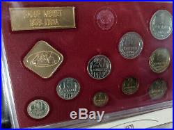 Complete 1974-1980 Russia USSR CCCP Soviet Leningrad 9 Coin Mint prooflike Sets