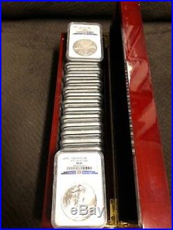 Complete 1986-2010 US American Silver Eagle Dollar Set NGC MS 69 25 Years NEW