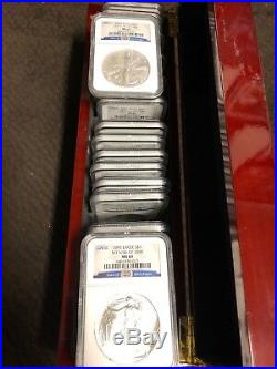 Complete 1986-2010 US American Silver Eagle Dollar Set NGC MS 69 25 Years NEW
