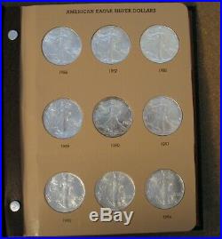 Complete 1986 To 2020 American Silver Eagle Set (35 Coins). Gem Bu