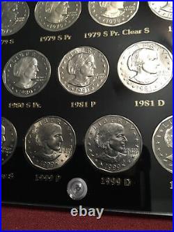 Complete 19 Coin BU/Proof 1979-1999 Susan B Anthony Dollar Set In Capital Holder