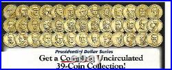 Complete 2007-2016 Set of President Dollar Coins (40), P Mint, Thru Bush