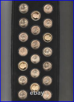 Complete 2007 Presidential Dollar Set P & D UNC, Satin and S-Proof (20 Coins)