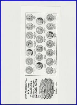 Complete 2007 Presidential Dollar Set P & D UNC, Satin and S-Proof (20 Coins)