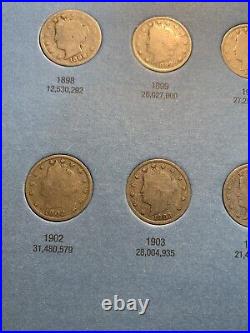 Complete 33-coin Liberty Nickel Set Higher grade keys, Semi-keys 1885 AU, More