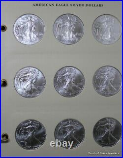Complete 36 Coin American Silver Eagle Uncirculated Set in Littleton Album