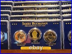 Complete (40 Sets) Presidential Dollar Collection P+D+S UNC, Display Case