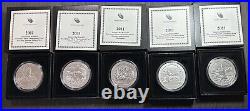 Complete 56-Coin Burnished 5 oz Silver ATB Set (withBox & COA)