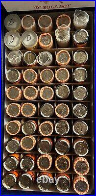 Complete 56 Roll Set (p) Uncirc. 1999-2009 Statehood Quarters In Storage Box