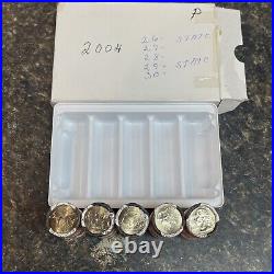 Complete 5 roll 2004 P State Quarters set FL IA MI TX WI UNCIRCULATED WithMINT BOX