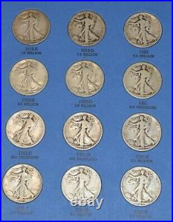 Complete 65 Coin Collection Set Walking Standing Liberty Half Dollars 1916-1947