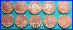 Complete 6 piece set NORFED copper medallions