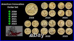 Complete American Innovation Dollar Set (21 coins) 2018 thru 2023 BU