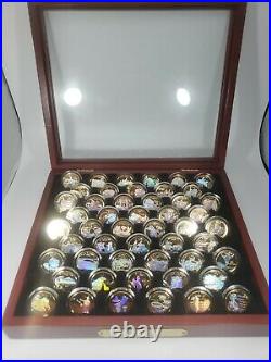 Complete BU Set 50 Holographic Gold-Plated U. S. State Quarters with Display Case