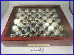 Complete BU Set 50 Holographic Gold-Plated U. S. State Quarters with Display Case