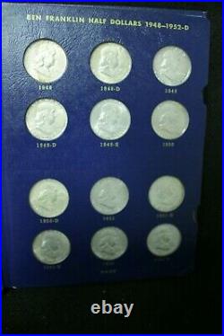 Complete Bu Set Of Franklin Half Dollars 1948-1963 Whitman Folder 35 Coins