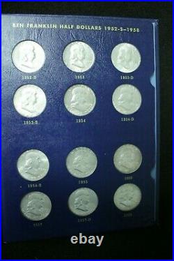 Complete Bu Set Of Franklin Half Dollars 1948-1963 Whitman Folder 35 Coins