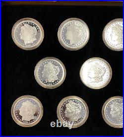 Complete Carson City Morgan Silver Dollar Tribute 14 Coin Proof Set with Wood Box