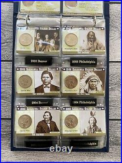 Complete Collection Set Sacagawea Golden Dollars + Display Binder 2000 2020