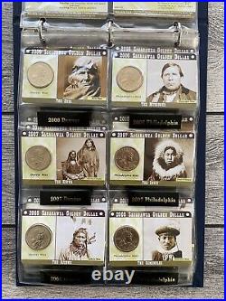 Complete Collection Set Sacagawea Golden Dollars + Display Binder 2000 2020