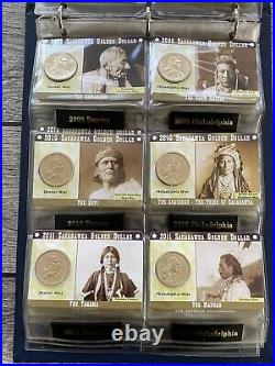 Complete Collection Set Sacagawea Golden Dollars + Display Binder 2000 2020