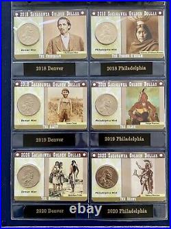 Complete Collection Set Sacagawea Golden Dollars + Display Binder 2000 2020